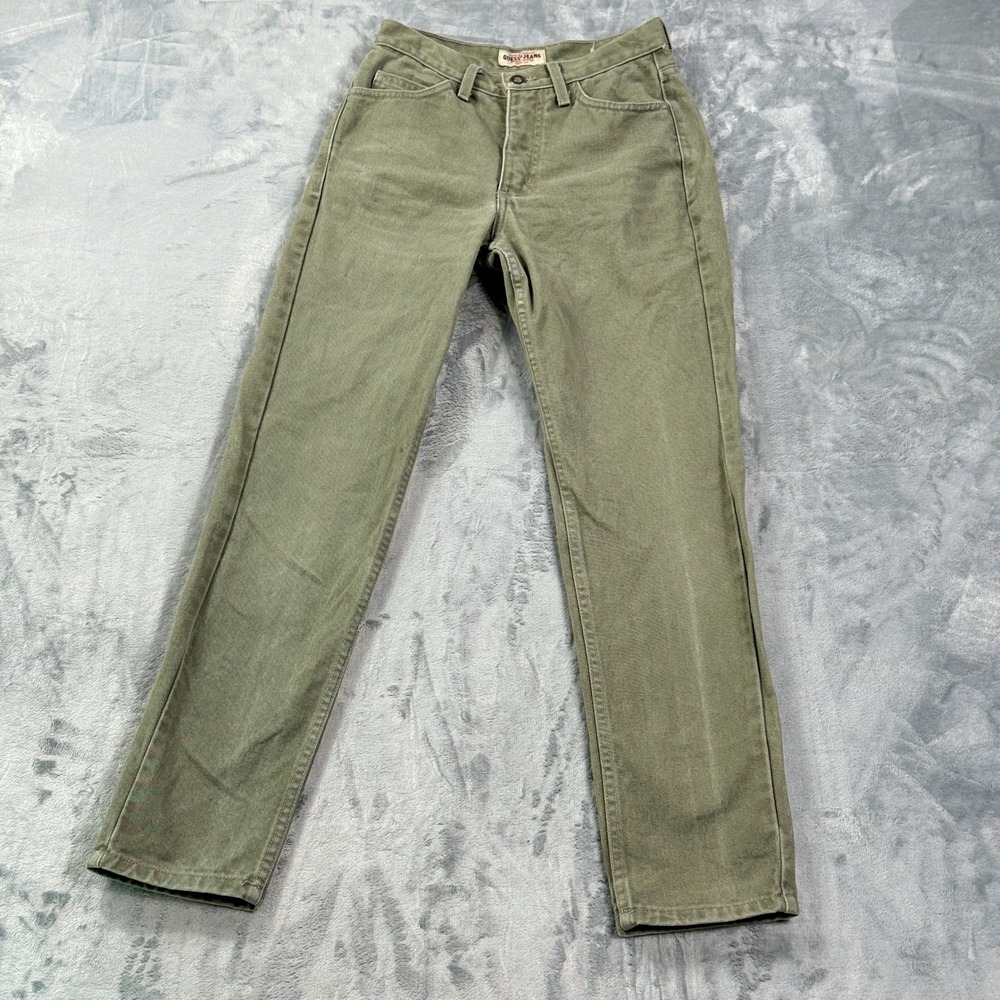 Vintage Guess Jeans Mens 27 Olive Green Straight Leg Made in USA 90s Denim
